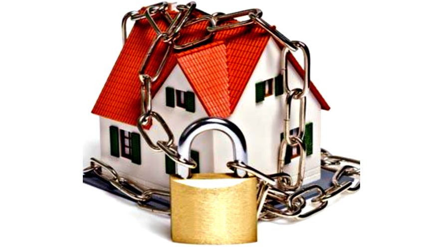 Woning in Lent met een hangslot als symbool Woning in Lent met een hangslot als symbool